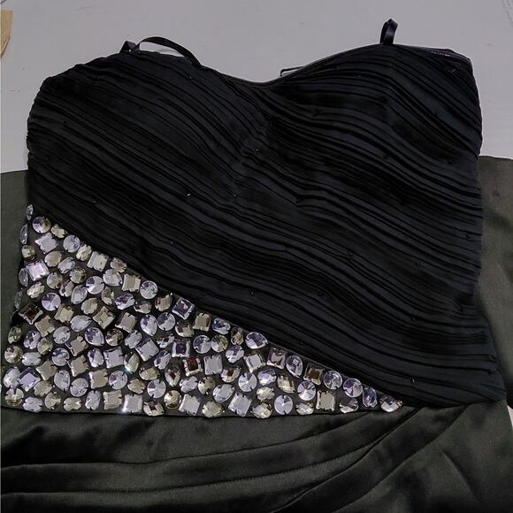 Faviana Womens Cocktail Dress Size Small Black Formal Strapless Crystal Beaded - Picture 10 of 11